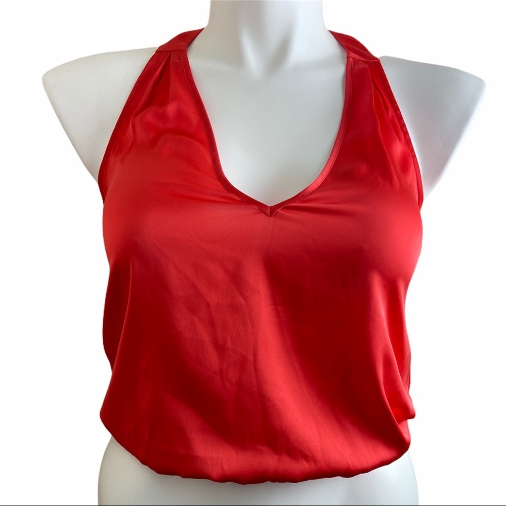 BEBE Halter Tank Top Neon Orange Medium